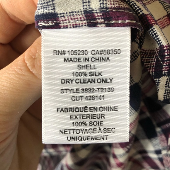 Joie NWOT Silk Plaid Blouse - Picture 8 of 8